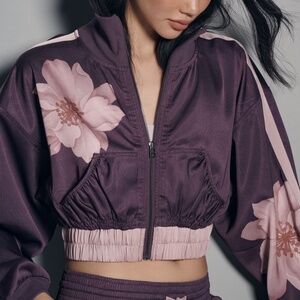 Anthropologie Mock-Neck Crop Track Style Jacket by Daily Practice Size Small